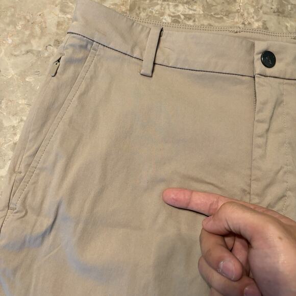 Birddogs Pants Mens 32x30 (Fits 32x28) Tan Lined Stretch Performance Chino Golf - Picture 7 of 14